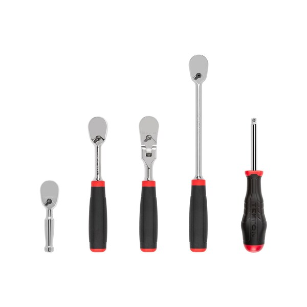 1/4 Inch Drive Comfort Grip Ratchet and Spinner Handle Set (5-Piece)